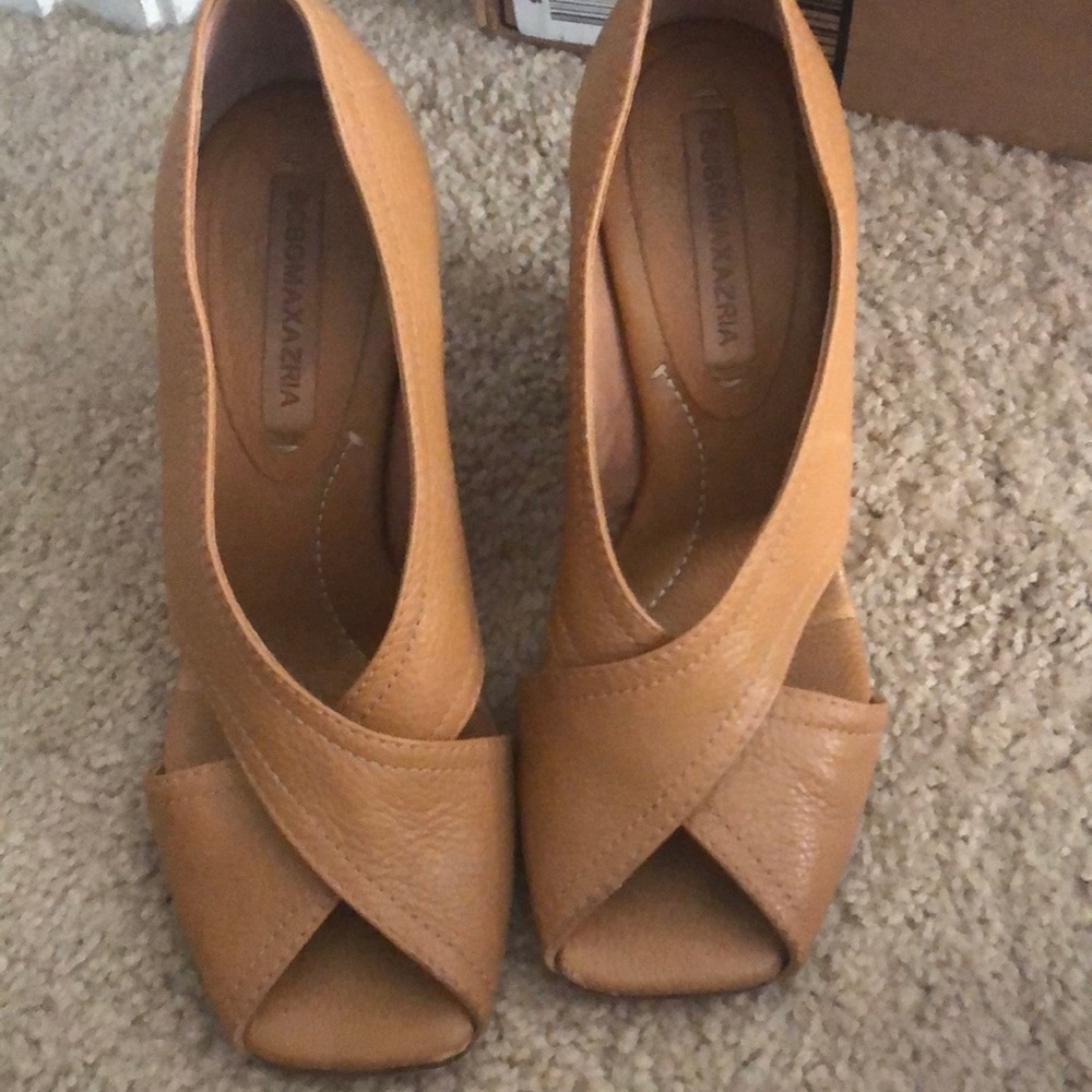 Size 6 1/2 Leather wedges BCBGMaxaria